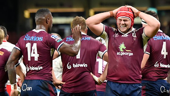 The Crusaders ran up a cricket score against the Reds, and the disappointment was there for all to see.