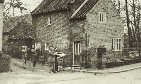Cooks’ Cottage in Yorkshire, England,  just before it was dismantled and packed in 1934. 