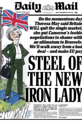 The Daily Mail on Theresa May following her Lancaster House speech.