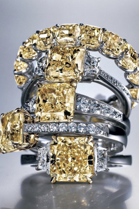 The Rosendorff ‘Golden Collection’ Fancy Yellow Diamond Rings were designed and handmade in Perth.