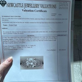The ring gifted to Donna Clark was valued at $39,500. She is now selling it on Facebook Marketplace.
