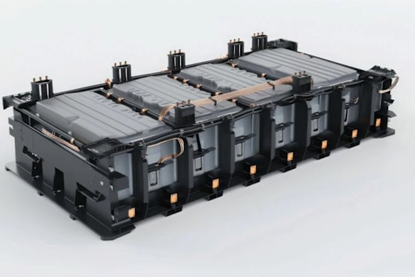 An electric vehicle battery pack which may benefit from Critical Resources’ breakthrough of successfully depositing a complete cathode, solid-state electrolyte and conductor in one step.