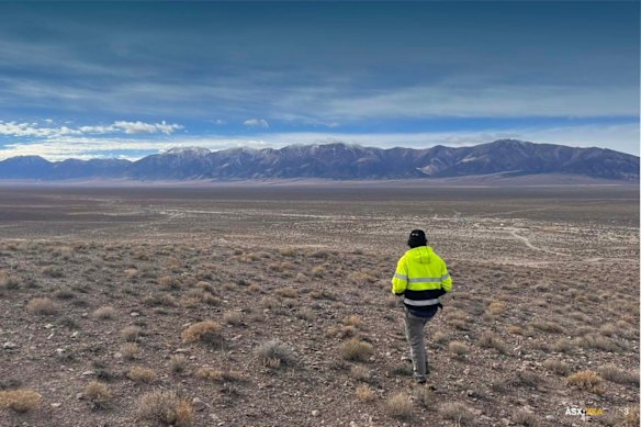 Viking Mines’ overview of its Linka tungsten project in Nevada, USA, image centre.