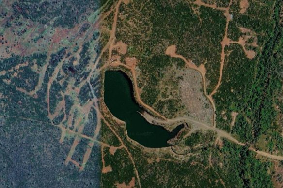 A bird’s eye view of True North Copper’s historic Taipan open pit, which will now be expanded by its Mongoose acquisition to the immediate northwest.