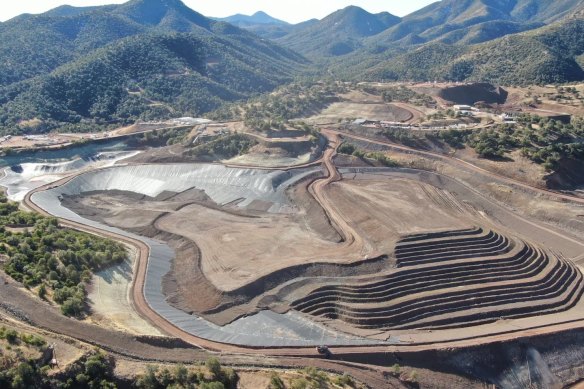 South 32’s dry stacking tailings at its Hermosa mine in the United States is an example of how a similar stack might look at Larvotto Resources’ Hillgrove antimony-gold mine in NSW. 