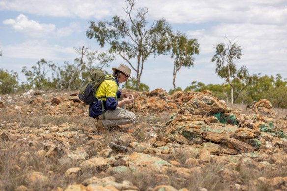 Fieldwork being conducted at Dart Mining’s newly-acquired Triumph gold project in Queensland.