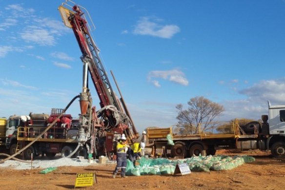 Drilling at Great Southern Mining’s Duketon gold project in Western Australia. 