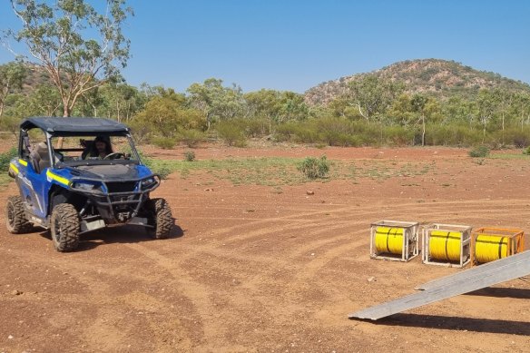 An IP survey crew in the field at Larvotto Resources’ Mt Isa copper-gold-cobalt project.