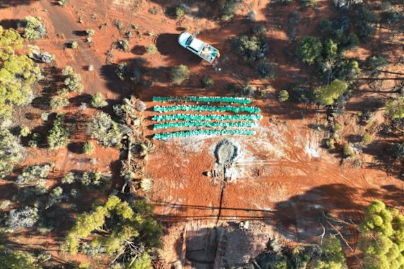 A birdseye shot from Riversgold’s Northern Zone gold prospect outside Kalgoorlie in Western Australia.