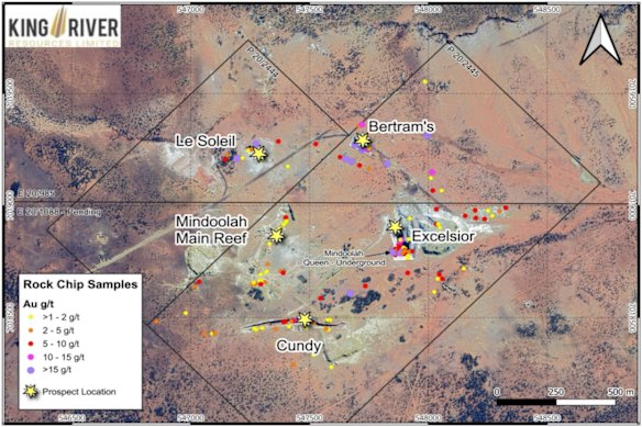 King River Resources’ newly optioned historic Mindoolah mining centre prospects in Western Australia’s Murchison region.