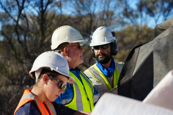 Venture Minerals on-ground team inspects the latest assays from drilling at its Jupiter project in WA’s Mid West region.