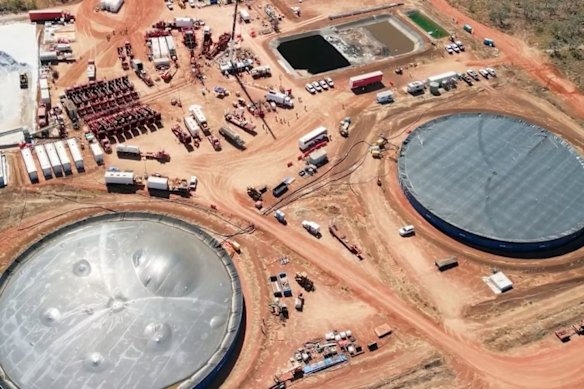 Beetaloo Energy flow testing at the company’s Carpentaria 5-H gas well in the Northern Territory.