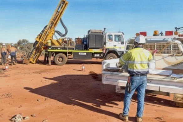 Drilling rig at Gateway Mining’s Yandal gold project in Western Australia.
