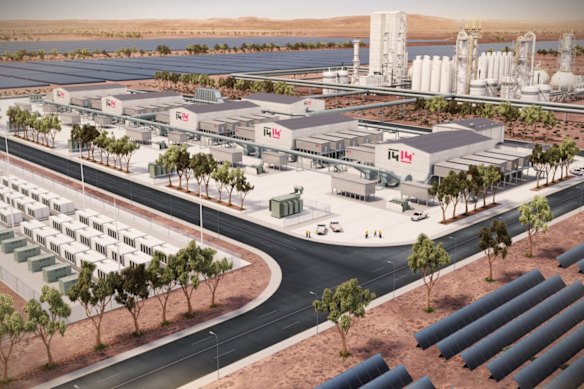 A concept design of 1414 Degrees major Aurora Energy Precinct in Port Augusta, South Australia. 