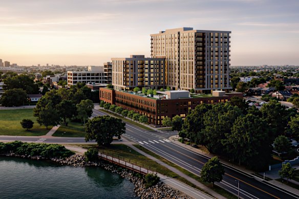 

Proposed 16-story Aliyah apartments in Denver, Colorado, USA requiring 18,350 cubic metres of concrete. Eden Innovation’s EdenCrete Pz7 will be used in multiple types of concrete in the project.