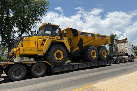 Mining fleet arriving on site at Lindian Resources’ Kangankunde rare earths project in Malawi.