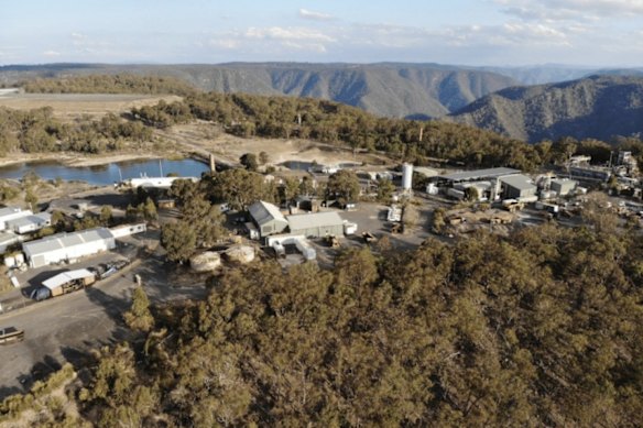Larvotto’s Hillgrove gold-antimony mine atop a 500-metre gorge in northeastern NSW.