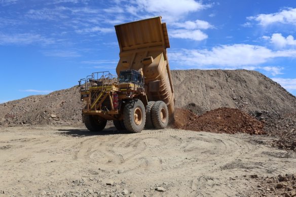 Ore being transported at Auric Mining’s Jeffreys Find gold mine.