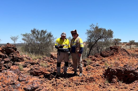Executive chairman Brian Rodan on site at Augustus Minerals’ Music Well gold project north of Leonora in Western Australia.