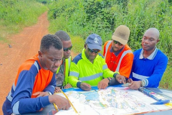 Dalaroo Metals’ geology team on the ground at its `Bongouanoa project in southeast Côte d’Ivoire.