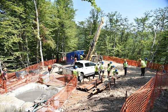 One of Strickland Metals’ eight diamond drill rigs operating at the company’s Rogozna project in Serb