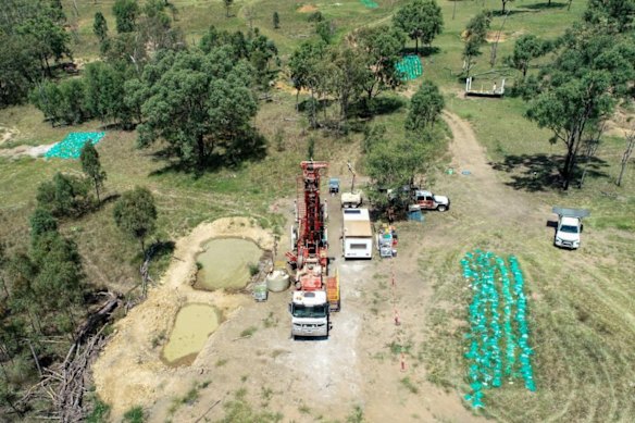 Zenith Minerals’ diamond drill rig on one of the recent deep holes at its Red Mountain gold project in Queensland.