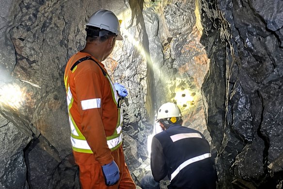 Development work underway in Shaft No. 2 on Vein No. 1 at Aguia Resources’ Santa Barbara gold project in Colombia.