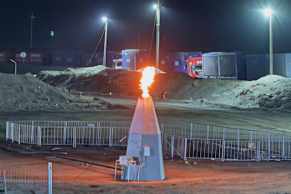 TMK Energy Gas Flare at LF-07 in the Gurvantes XXXV project in the Gobi Basin, Mongolia.