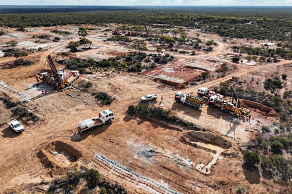 Forrestania Resources has three reverse circulation rigs (pictured) and one diamond rig operating at its British Hill gold project in WA.