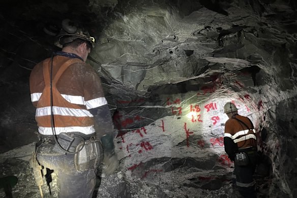 Underground workers at Kaiser Reef’s cashflow-producing Henty Gold Mine in Tasmania, where the company has been pumping out increased gold ounces since taking control last year.
