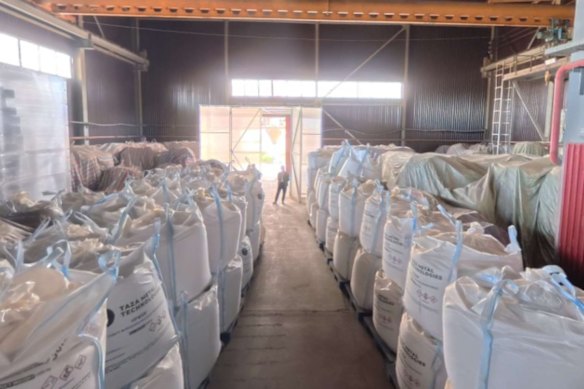 The mixed rare earth carbonate (MREC) bagging facility at Lindian Resources’ SARECO processing plant in Kazakhstan, where concentrate from the company’s Kangankunde project in Malawi is planned to be upgraded into higher-value downstream products.