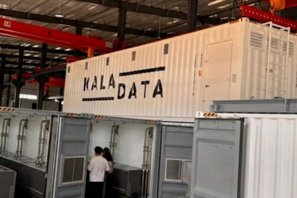 Kala Data’s modular data centre units  undergoing final inspection prior to shipment to Pilot Energy’s Dongara project in Western Australia.