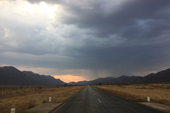 A view of the road leading to Golden Deeps’ Khusib Springs silver-copper project in Namibia.