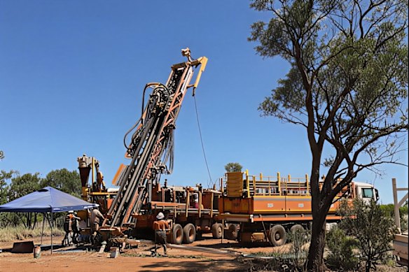 True North Copper’s reverse-circulation drill rig is onsite at its Wallace North copper-gold deposit near Cloncurry in northwest Queensland.