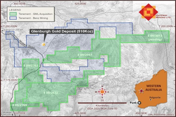 Gateway Mining has identified a 15km corridor beside Benz Mining’s impressive 500,000-ounce Glenburgh gold project in WA’s Gascoyne.