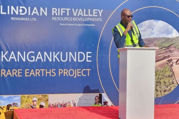 The Honourable Minister of Mining, Thoko Tembo, on site at Lindian Resources’ Kangankunde rare earths development in Malawi.