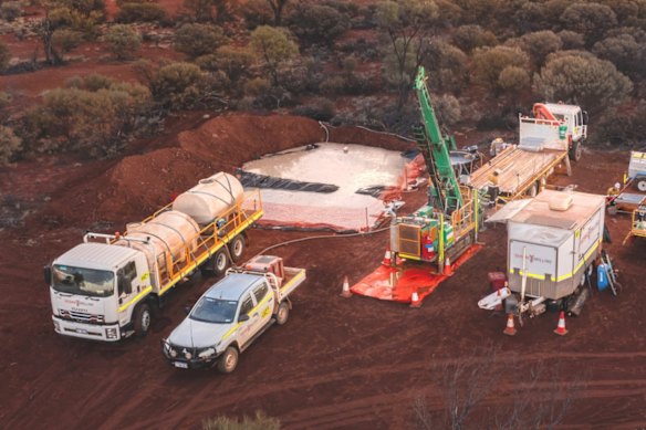 Drill rig at Gateway Mining’s Yandal gold project in Western Australia.