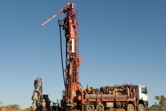 A drill rig in action at King River Resources’ Kurundi gold project near Tennant Creek in the Northern Territory.