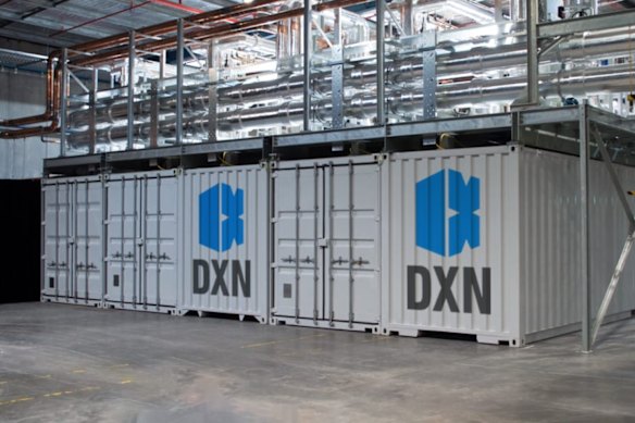 One of DXN Limited’s high-performance compute modular data centres from its manufacturing base in Welshpool, WA.