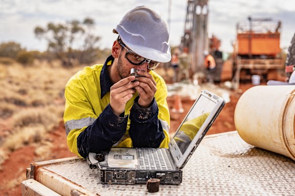 Geologist on site at Gateway Mining’s Yandal gold project in Western Australia.