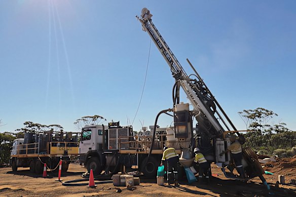 A drill rig in action at Zenith Minerals’ Dulcie gold project in Western Australia.