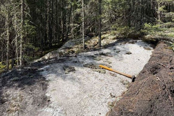 Newly identified concealed pegmatite at Critical Resources’ Corona target at its Mavis Lake project in Ontario, Canada