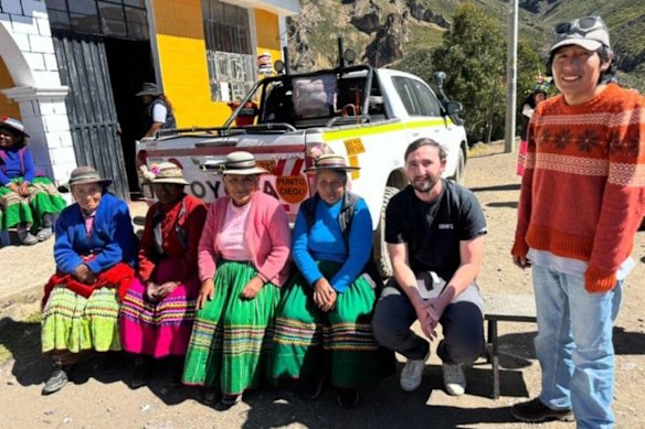Patriot Resources’ newly appointed managing director, Dominic Duggan, pictured with the Tassa community in Peru.