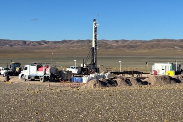 Patagonia Lithium’s Jam drilling well in Argentina’s famed Lithium Triangle.