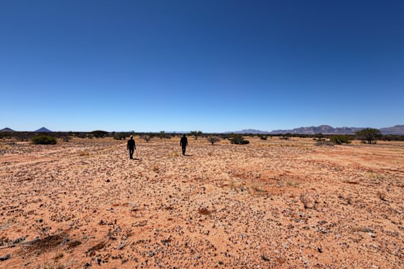 

NGX Ltd’s team during a recent due diligence visit showing the optimum terrain for exploration activities at one of its freshly acquired gold prospects in Namibia’s Damara gold belt.