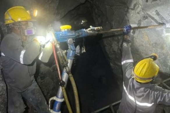 Grade control drilling at Aguia Resources’ Santa Barbara gold project in Colombia.
