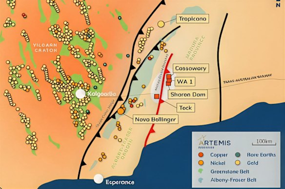 Location of the Sharon Dam project- subject of the new Red Metal JV with Artemis.