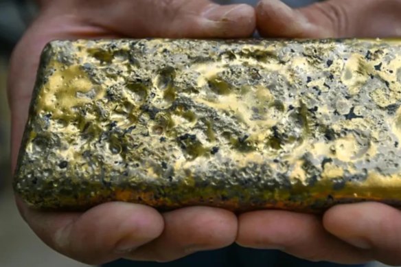 Gold dore produced at Kaiser Reef’s Henty gold mine in Tasmania.