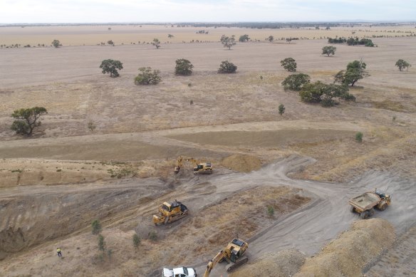 Trial pit mining at Astron Corporation’s Donald rare earths and mineral sands project in Victoria.