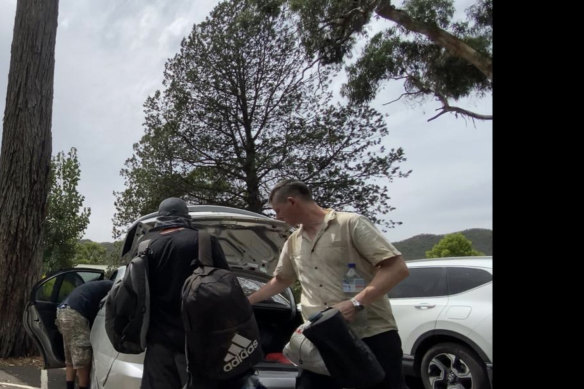 Alleged members of the group were seen visiting a general store, meeting and camping at Halls Gap.